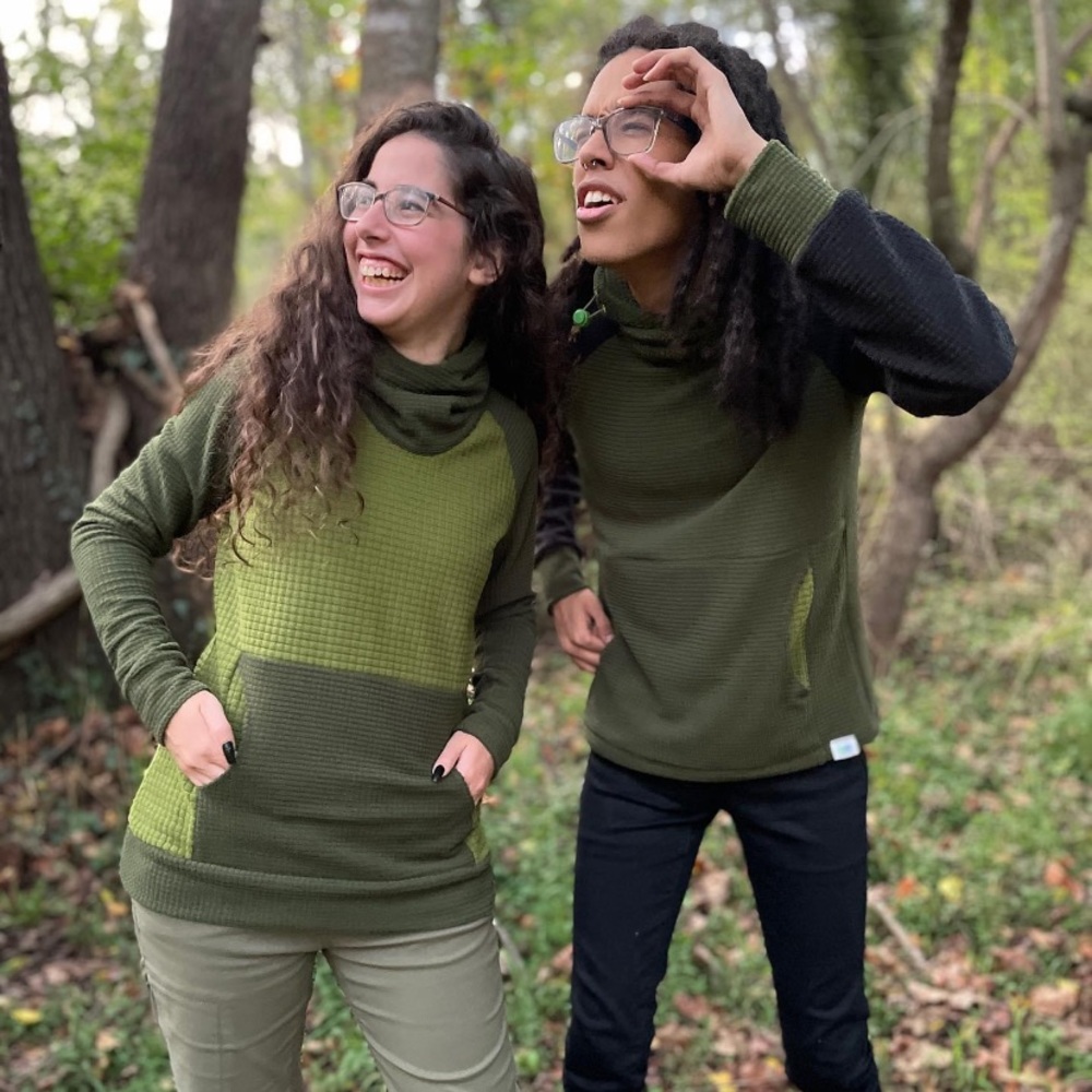 Balabusta Gear (Melanzana Similar) Blue-Grey Fleece Microgrid Pullover M…